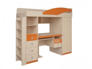 Набор мебели 4.1.1 Л,П (дуб белфорд/синий/оранжевый эвкалипт) + Лестница №2